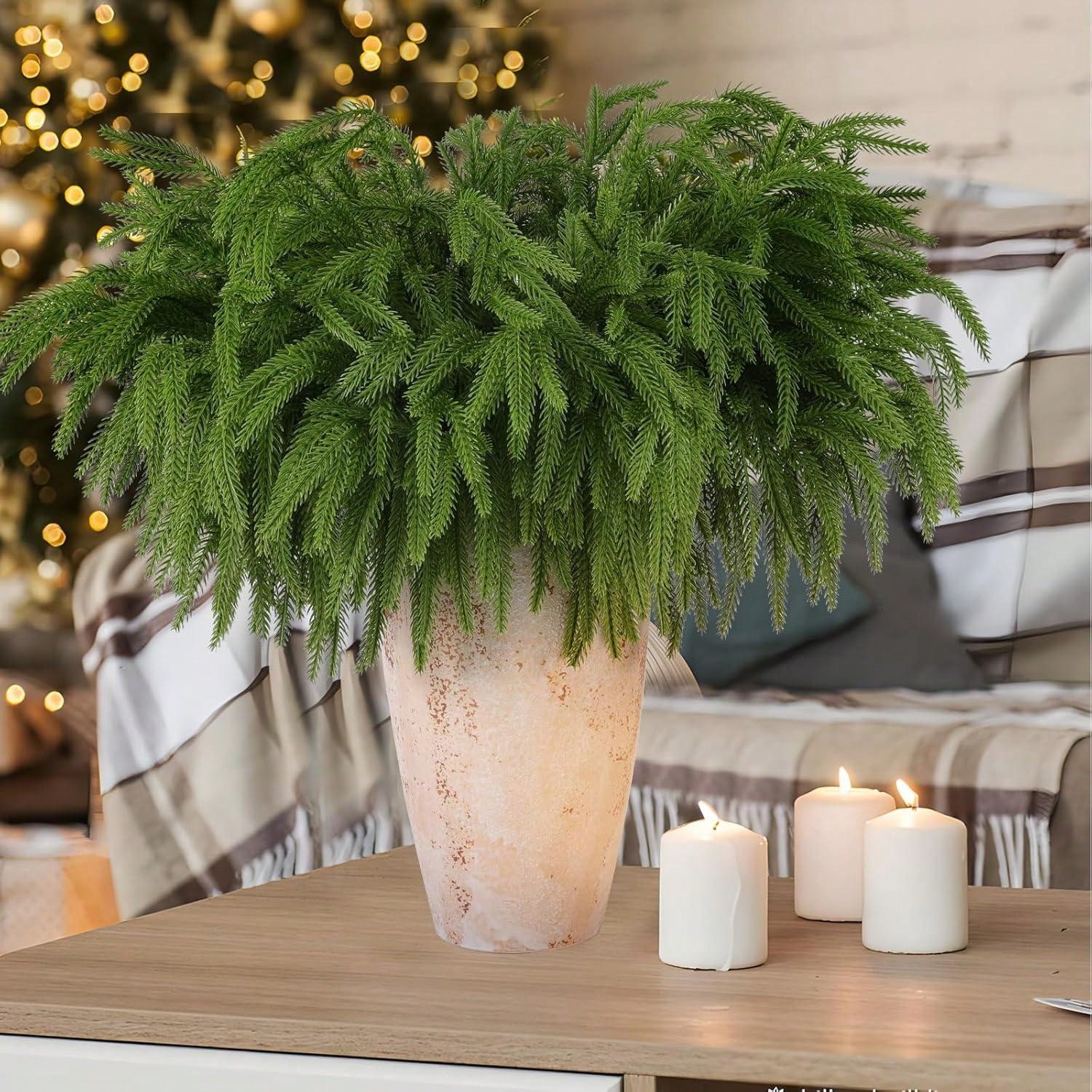 Dracaena Marginata - Noel Norfolk Dalları Gerçekçi Çam Norfolk