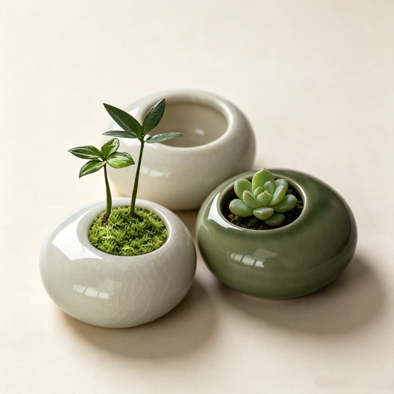 Mini Buz Çatlak Desenli Saksı  - Echeveria Succulent incelemesi ve fiyatı