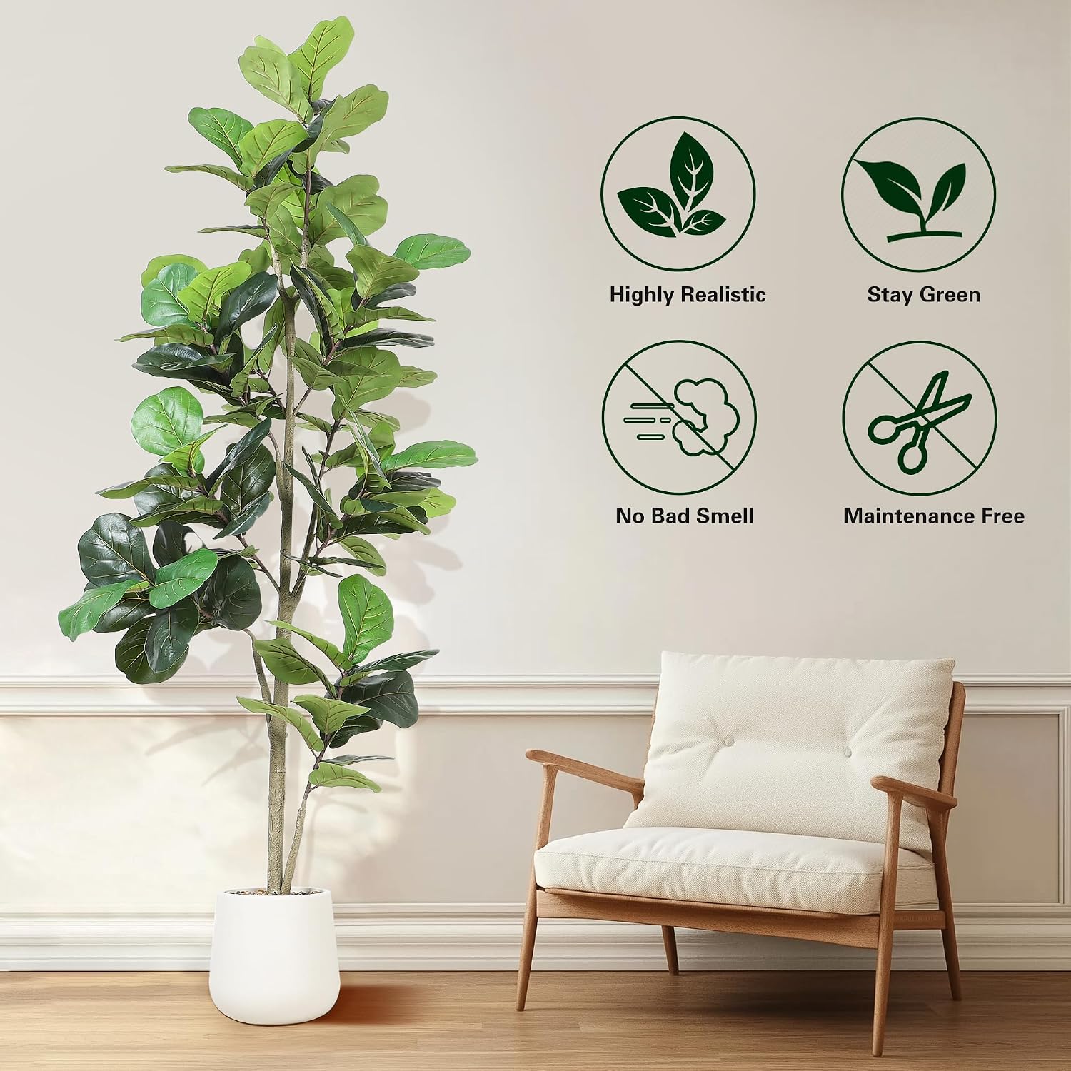 7ft Yapay Keman Yaprağı Ağacı  - Ficus Lyrata Tree incelemesi ve fiyatı